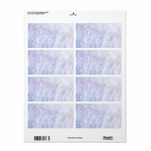 Étiquette Parties scintillant Texture argentée (Feuille entière)