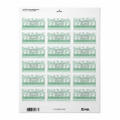 Étiquette Parties scintillant verte En vichy Lapins Plaid Ad (Feuille entière)
