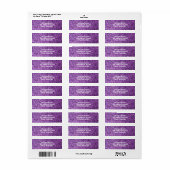 Étiquette Parties scintillant violet Faux (Feuille entière)