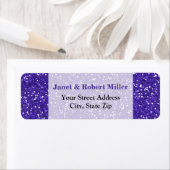 Étiquette Parties scintillant violette élégante (En situation)