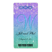 Étiquette Parties scintillant violette Lanterne Confetti Gla (Devant)