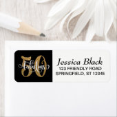 Étiquette Parties scintillantes et manuscrit 50 et fabuleux (En situation)