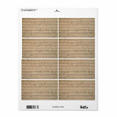 Étiquette Partition antique de 1822, Chanson du vieil homme (Feuille entière)