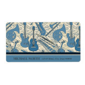 Étiquette Partition Musique et instruments Blue/Ivory ID481 (Devant)