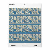 Étiquette Partition Musique et instruments Blue/Ivory ID481 (Feuille entière)