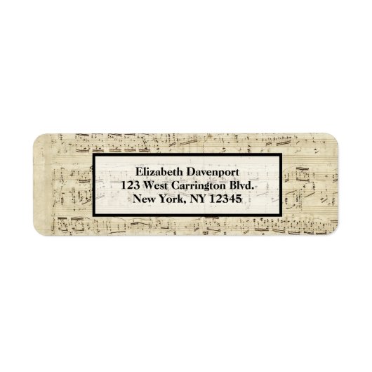 Étiquette Partition sur parchemin manuscrite en encre (Devant)