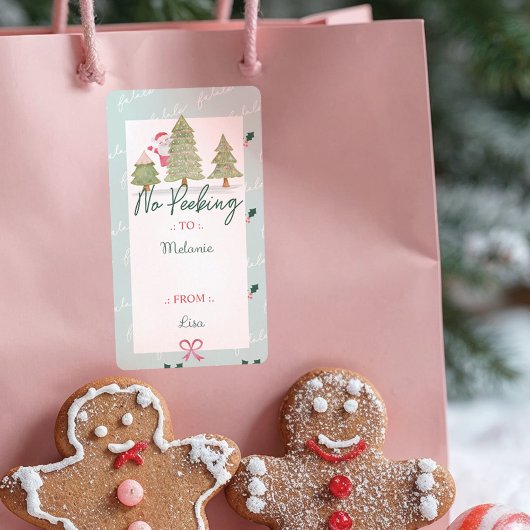 Étiquette Pas de Peeers Le Père Noël Caché, Arbre de Noël