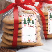 Étiquette Pas de pékin mignon Peeking Chat Noël Arbre rose