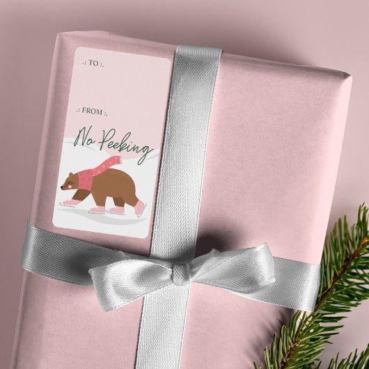 Étiquette Pas De Pékin Ours Bois Patinage De Glace À De