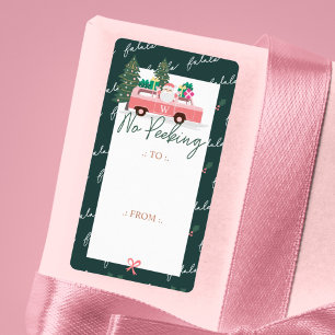 Étiquette Pas De Pékin Père Noël Venir À Town Pink Retro Van