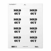 Étiquette Pas de stock (Feuille entière)