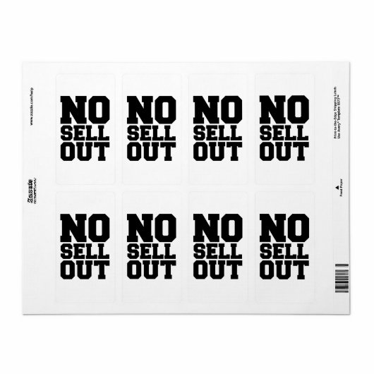 ÉTIQUETTE PAS DE VENTE (Feuille entière)