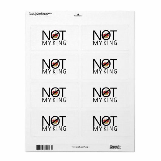 Étiquette Pas mon roi (Feuille entière)