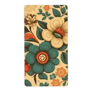 Étiquette Pastel à fleurs vintage design rétro