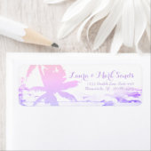 Étiquette Pastel Beach Wedding Palm Tree Leaves (En situation)