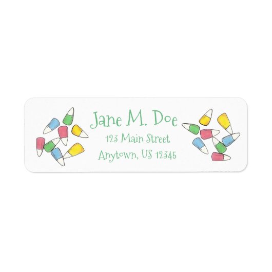 Étiquette Pastel Candy Corn Printemps Pâques Panier Candy (Devant)