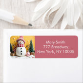 Étiquette Pastel Christmas - Return Address Labels  (En situation)