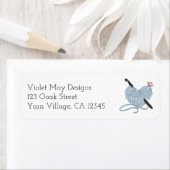 Étiquette Pastel Crochet Hook Fil Papillon Adresse de retour (En situation)