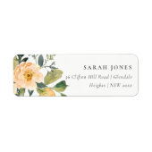 ÉTIQUETTE PASTEL DOUX PEACH PEONPEY WATERCOLOR ADRESSE FLORA (Devant)