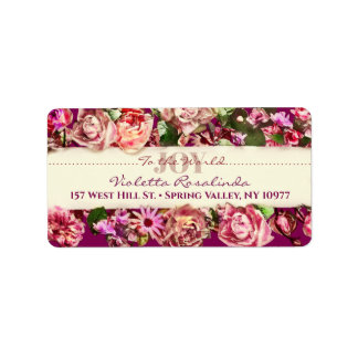 Étiquette Pastel Elegant Vintage Blush Victorian Rose Person