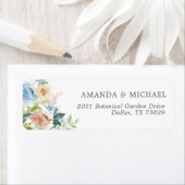 Étiquette Pastel Garden Floral Adresse de retour Label (En situation)