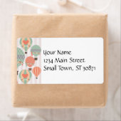 Étiquette Pastel Hot Air Balloons Monte Pink Strié Sky (En situation)