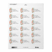 Étiquette Pastel Hot Air Balloons se lèvent sur Blue Stripat (Feuille entière)