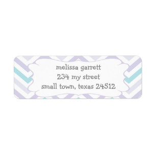 Étiquette Pastel Lavender et Aqua Zig Zag Baby