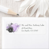 Étiquette Pastel Lilac et Mariage de charbon de bois (En situation)