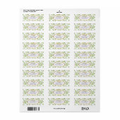 Étiquette Pastel Multifloral & Gold Frame Adresse de retour (Feuille entière)