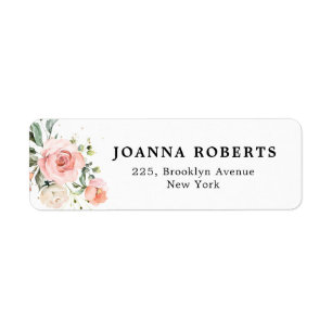 Étiquette Pastel Pink Blush Rose Floral Mariage botanique