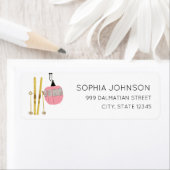 Étiquette Pastel Pink Ski Adresse de retour Label (En situation)