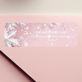 Étiquette Pastel Pink Winter Wonderland Snowflake