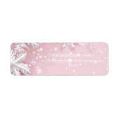 Étiquette Pastel Pink Winter Wonderland Snowflake (Devant)