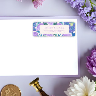 Étiquette Pastel Purple Lilac Floral Mariage Adresse de reto