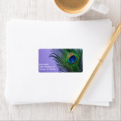 Étiquette Pastel Purple Peacock Feather Still LIfe (En situation)