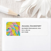 Étiquette Pastel Rainbow Spiral Candy Photo (En situation)