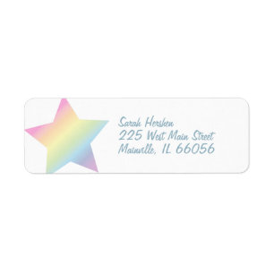 Étiquette Pastel Rainbow Stars Baby shower Simple Moderne