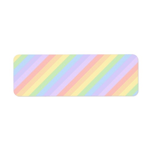 Étiquette Pastel Rainbow Stripes. (Devant)