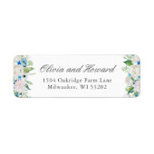 Étiquette Pastel Sage Vert Bleu Blanc Aquarelle Florale (Devant)