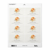 Étiquette Pastel Soft Floral Citrouille Thanksgiving Adresse (Feuille entière)