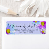 Étiquette Pastel Watercolor Blossoms Mariage Adresse de reto (En situation)