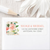 Étiquette Pastel Watercolor Flowers Adresse de retour (En situation)