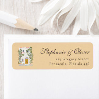 Étiquette Pastel Watercolor Mediterranean Italian Wedding