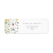 Étiquette Pastel Wildflower Wedding Return Address (Devant)