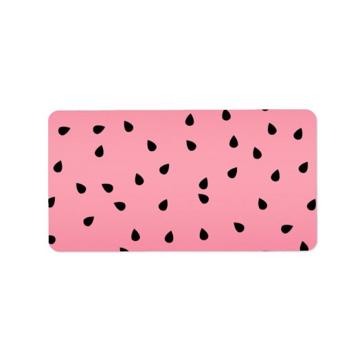 Étiquette Pastèque Graines Noires Vibes d'Été Rose Juteux (Devant)