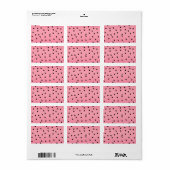 Étiquette Pastèque Graines Noires Vibes d'Été Rose Juteux (Feuille entière)