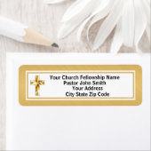 Étiquette Pasteur De L'Eglise Smooth Gold Et Black Business (En situation)