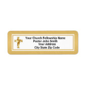 Étiquette Pasteur De L'Eglise Smooth Gold Et Black Business (Devant)