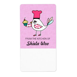 Étiquette Pastry Chef Bird Kitchen Labels